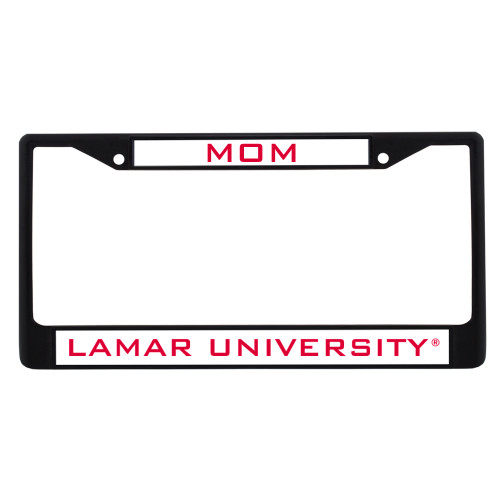 Lamar Mom Metal License Plate Frame in Black