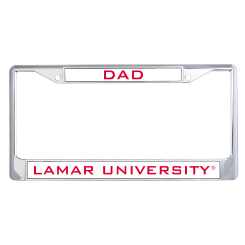 Lamar Dad Metal License Plate Frame in Chrome