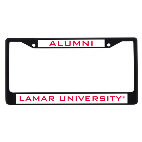 Lamar Alumni Metal License Plate Frame in Black