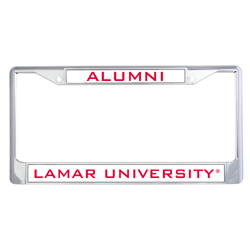 Lamar Alumni Metal License Plate Frame in Chrome