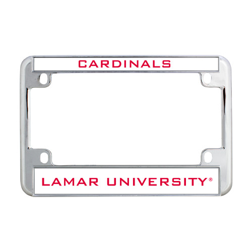 Lamar Metal Motorcycle License Plate Frame in Chrome