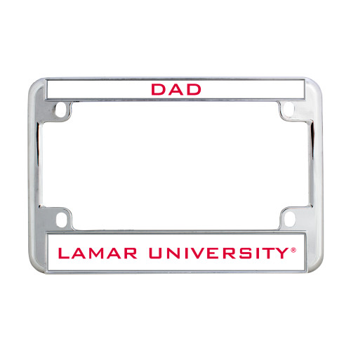 Lamar Metal Motorcycle License Plate Frame in Chrome