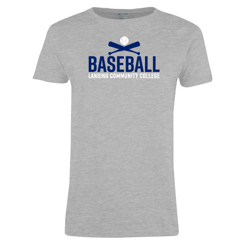  Womens Grey Short Sleeve Tee - LCC Baseball