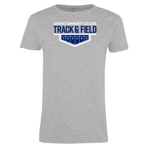  Womens Grey Short Sleeve Tee - LCC Track & Field
