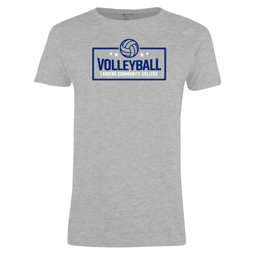  Womens Grey Short Sleeve Tee - LCC Volleyball