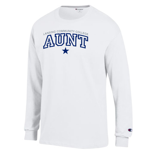 Champion White Long Sleeve T Shirt - LCC Aunt