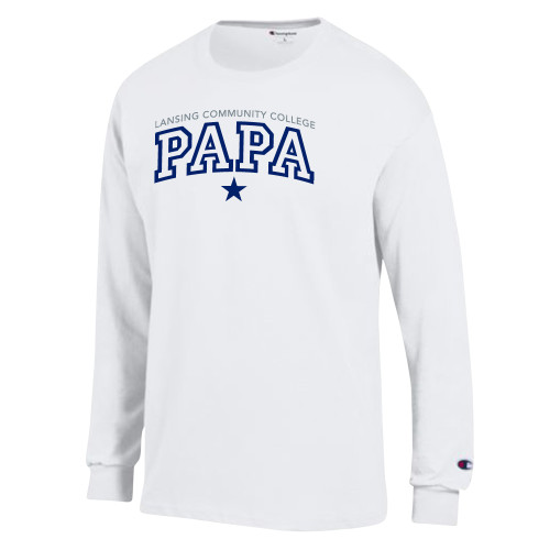  Champion White Long Sleeve T Shirt - LCC Papa