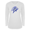 Thumbnail image for  Womens White Performance Long Sleeve V Neck Shirt
