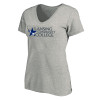Thumbnail image for  Womens Plus Heather Grey V Neck T Shirt
