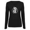 Thumbnail image for  Womens Black Long Sleeve V Neck Tee 