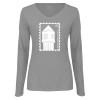 Thumbnail image for  Womens Grey Long Sleeve V Neck Tee 