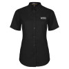 Thumbnail image for  Womens Black Twill Button Up Short Sleeve