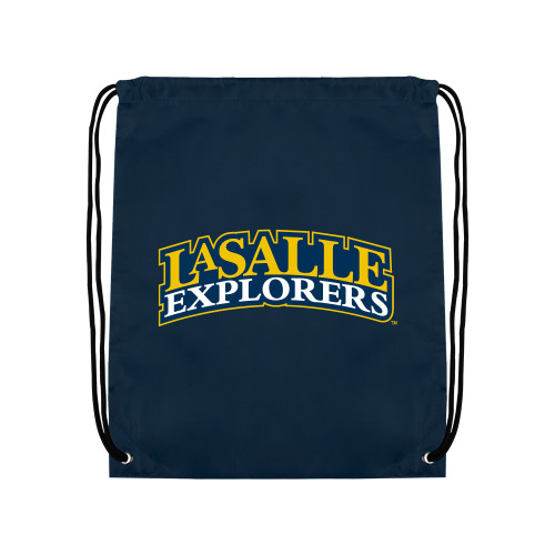  Navy Drawstring Backpack - Wordmark Stacked