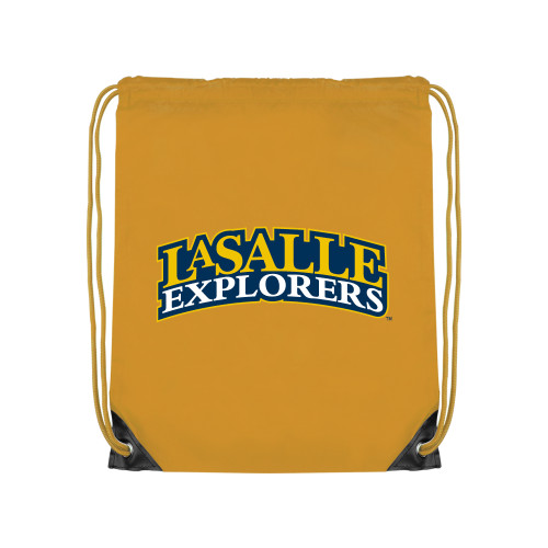  Gold Drawstring Backpack - Wordmark Stacked