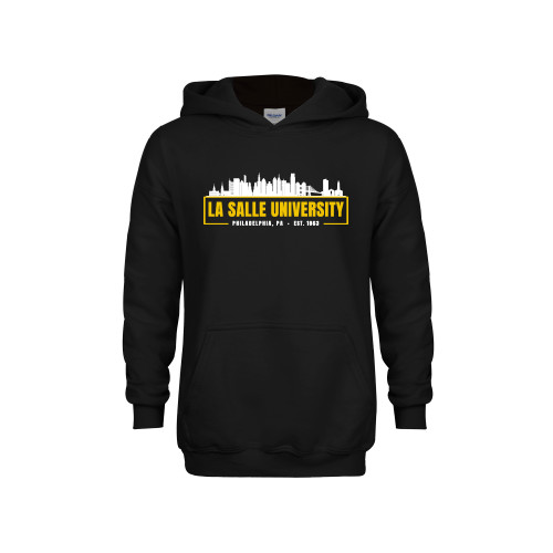  Youth Black Fleece Hoodie - Philadelphia Skyline