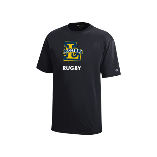  Champion Youth Black Short Sleeve Tee - Rugby