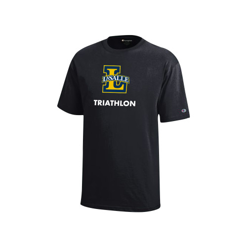 Champion Youth Black Short Sleeve Tee - Triathlon
