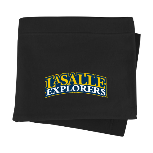  Black Sweatshirt Blanket - Wordmark Stacked