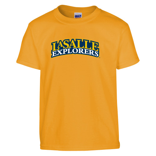  Youth Gold T Shirt - Wordmark Stacked
