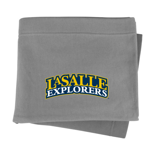  Grey Sweatshirt Blanket - Wordmark Stacked