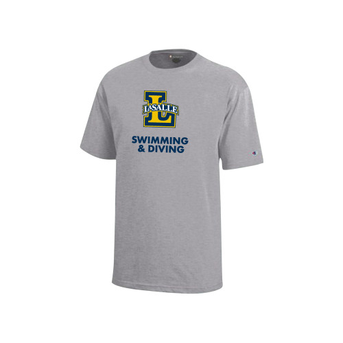  Champion Youth Grey Short Sleeve Tee - Swimming and Diving