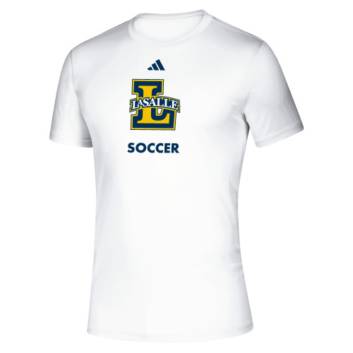  Adidas White Pregame Performance Tee - Adidas La Salle Soccer