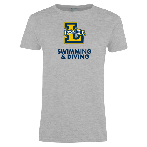  Womens Grey Short Sleeve Tee - Swimming and Diving