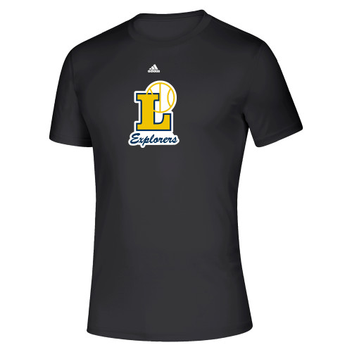  Adidas Black Pregame Performance Tee - Adidas - L Explorers Basketball Script