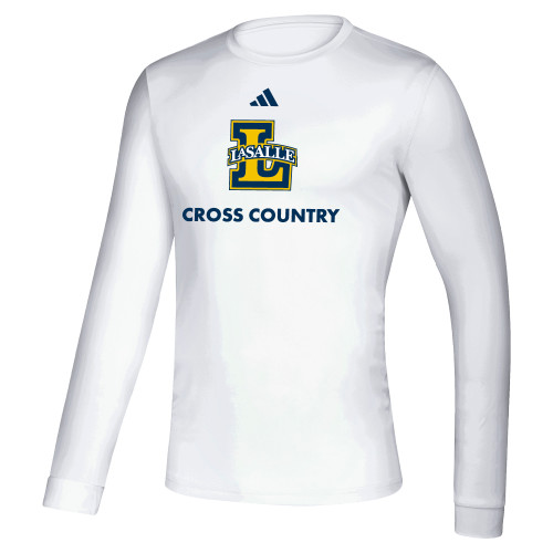  Adidas White Creator Performance Long Sleeve Tee - Adidas La Salle Cross Country