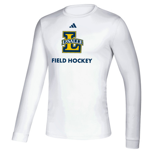 Adidas White Creator Performance Long Sleeve Tee - Adidas La Salle Field Hockey