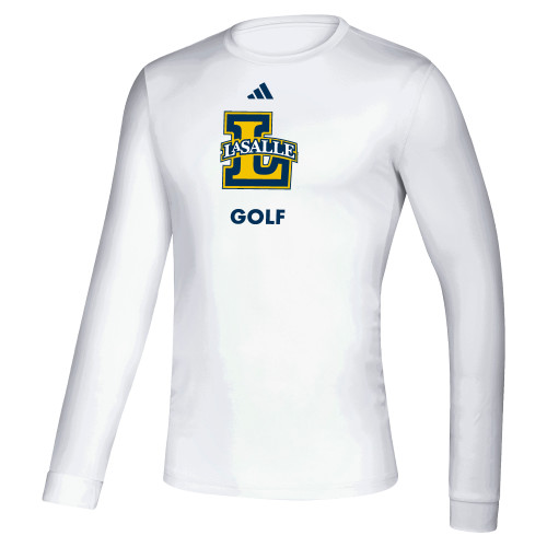  Adidas White Creator Performance Long Sleeve Tee - Adidas La Salle Golf