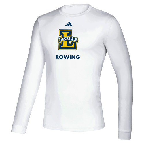  Adidas White Creator Performance Long Sleeve Tee - Adidas La Salle Rowing