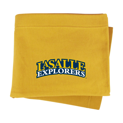  Gold Sweatshirt Blanket - Wordmark Stacked