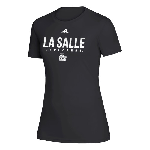  Adidas Womens Black Creator Performance Tee - Adidas La Salle Chrome