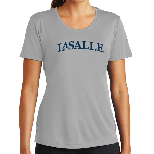 Womens Grey Performance Short Sleeve Tee - One Color Wordmark