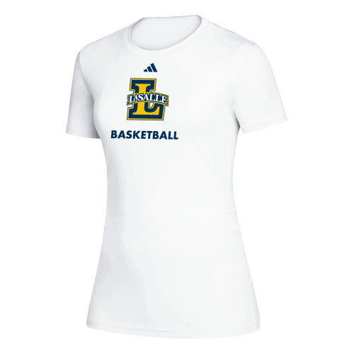  Adidas Womens White Creator Performance Tee - Adidas La Salle Basketball