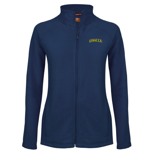  Womens Navy Fleece Full Zip Jacket - Wordmark