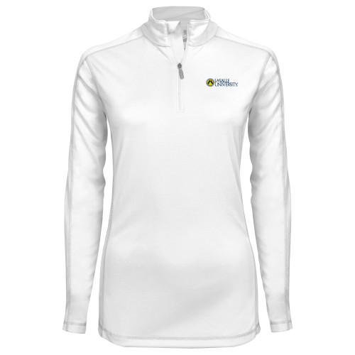  Syntrel Womens White Interlock 1/4 Zip - Institutional Mark