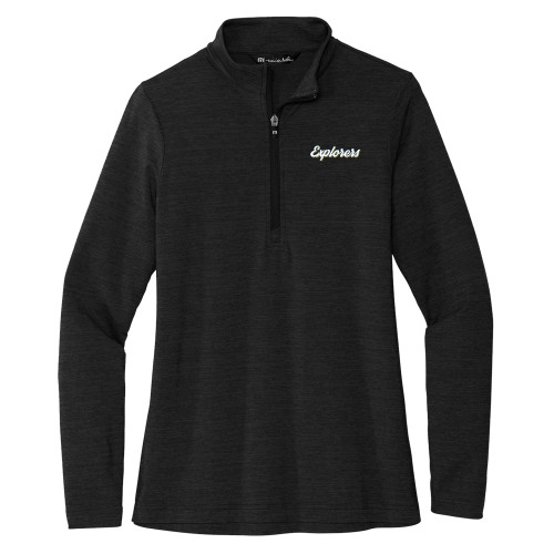  TravisMathew Womens Black Crestview 1/4 Zip - Explorers Script