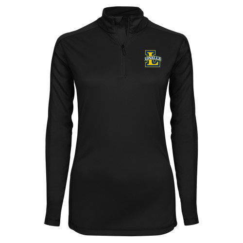  Syntrel Womens Black Interlock 1/4 Zip - Primary Mark