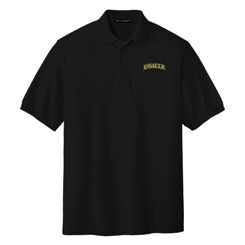  Black Silk Touch Polo - Wordmark