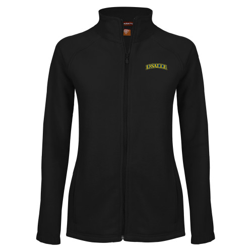  Womens Black Fleece Full Zip Jacket - Wordmark