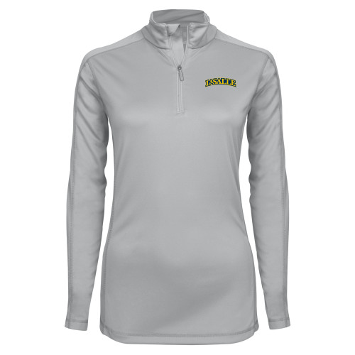  Syntrel Womens Platinum Interlock 1/4 Zip - Wordmark