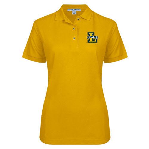  Womens Silk Touch Gold Pique Polo - Primary Mark