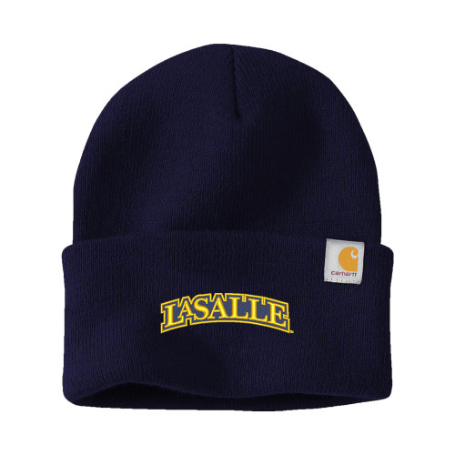  Carhartt Navy Knit Beanie w/Cuff - Wordmark