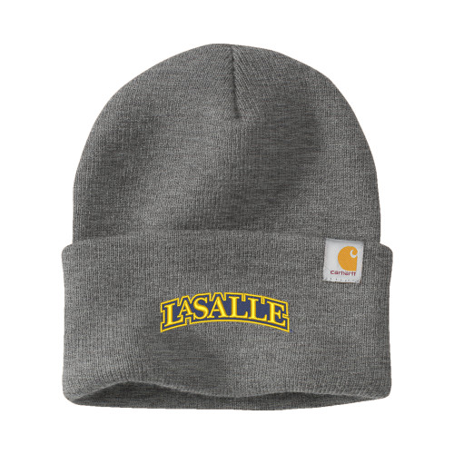  Carhartt Heather Grey Knit Beanie w/Cuff - Wordmark