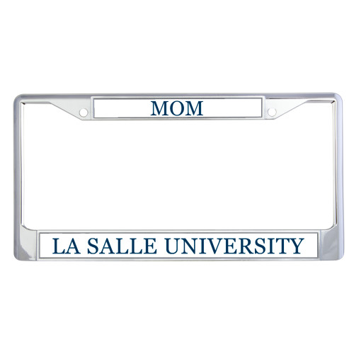  Mom Metal License Plate Frame in Chrome - Flat Wordmark