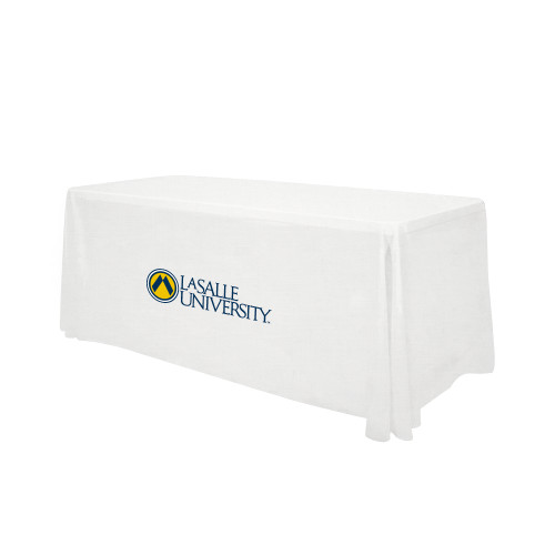 White 6 foot Table Throw - Institutional Mark Table Throw
