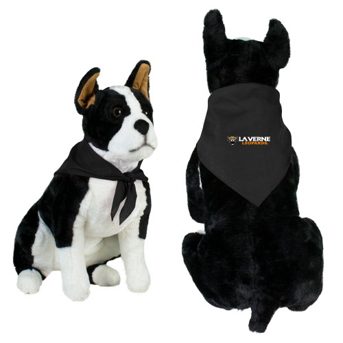  Black Pet Bandana - University of La Verne Leopards with Mascot Flat