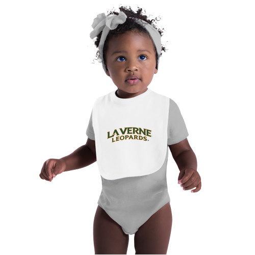  White Baby Bib - University of La Verne  Leopards Arched